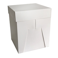Boîte à gâteau blanche haute de 12 pouces avec fenêtre, vente en gros, accepte les commandes personnalisées de boîtes à gâteaux de mariage en vrac, idéale pour les gâteaux de célébration
