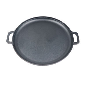 Layanan pengecoran pasir kustom panci Pizza besi cor panggangan penggorengan datar panekuk pra-bumbu BBQ berkemah luar ruangan - Product Image 2