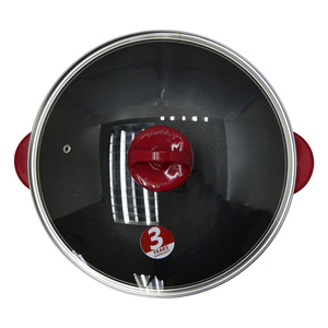 Sartén Eléctrica HANABISHI de 12 Pulgadas, Color Rojo Mate, Antiadherente, con Tapa de Vidrio, Modelo HGP-39, Multifuncional, Automática, Multiusos, para Uso Doméstico y al Aire Libre - Product Image 2