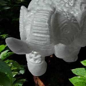 Traditional White Marble <b>Elephant</b> Statue Handmade Stone Animal Showpiece Carved Stone <b>Elephant</b> <b>Decoration</b> Animal Theme Sculpture - Product Image 2