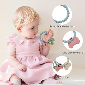 Tích hợp vòng động vật sao trái cây xe thể thao giáng sinh hình dạng vòng đeo tay cấp thực phẩm Silicone bé <span class=keywords><strong>Teether</strong></span> - Product Image 2