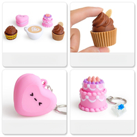 Keycaps 3D imprimés en forme de desserts (gâteau, macaron, cupcake) pour clavier mécanique, mignons, personnalisés, OEM, vente en gros, en alliage de zinc, jouet anti-stress, porte-clés