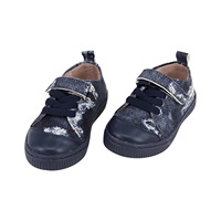 CHOOZII Nouvelle Arrivée Baskets Enfant en Cuir Imprimé Denim Bleu Vintage avec Fermeture Velcro Simple et Lacets – Chaussures Décontractées Quotidiennes pour Filles