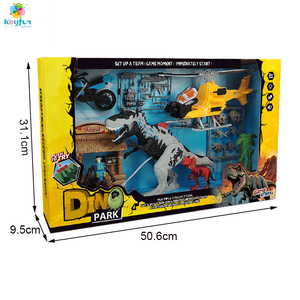 Ensemble d'aventure éducatif en plastique unisexe avec dinosaures, animaux et véhicules, avec lumières et sons, scène de sauvetage, jouet cadeau pour enfants - Product Image 6