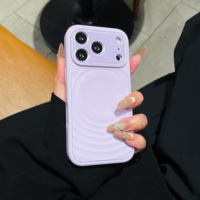 Protection d'objectif en silicone liquide avec attraction magnétique et coque de téléphone durable pour la série iPhone 17 Pro Max