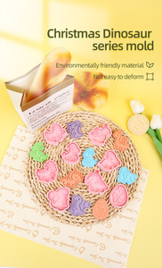 Moule <span class=keywords><strong>à</strong></span> biscuits en plastique 3D de la série Dinosaures de <span class=keywords><strong>Noël</strong></span>, <span class=keywords><strong>emporte</strong></span>-pièces de dessin animé, impression personnalisée pour pâte <span class=keywords><strong>à</strong></span> modeler DIY - Product Image 6