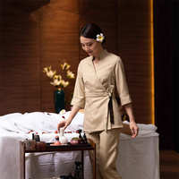 Ensemble de tenues professionnelles pour femmes : Blouse et pantalon de travail pour massothérapeutes, esthéticiennes, soignantes et techniciennes en podologie – Vêtements de travail pour salons de beauté et spas