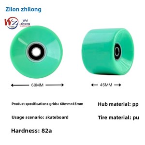 Roues de skateboard/<span class=keywords><strong>surfskate</strong></span> multicolores durables 60x45mm en PU, haute résilience, antidérapantes, résistantes à l'usure, avec garantie du fabricant - Product Image 5