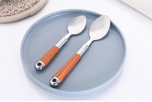 Ensemble de couverts en acier inoxydable, lot de 4 poignées en <span class=keywords><strong>bois</strong></span>, ensemble de vaisselle en acier inoxydable, couteau, fourchette, cuillère, accessoires de cuisine - Product Image 4