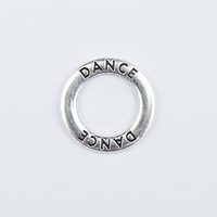 Fournisseurs de bijoux DIY en alliage de zinc électroplaqué, accessoires en forme de cercle avec inscription DANCE, pendentif anneau pour collier