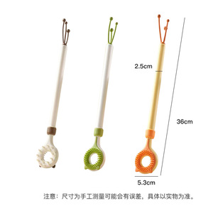 Rascador de espalda para gatos, herramienta multifuncional extensible para el cuidado de mascotas, con cepillo y masajeador, verde, naranja, marrón - Product Image 5