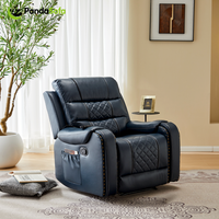 Canapé inclinable moderne extensible en cuir avec structure en bois pour salon, home cinéma et relaxation