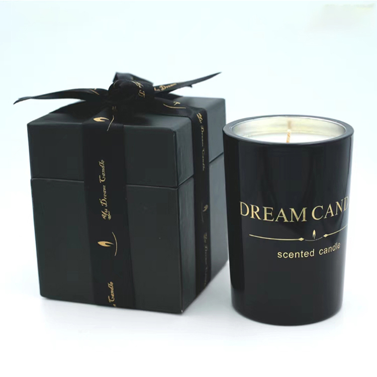 high end luxury empty embossed gold 8 oz dividers cardboard candle gift boxes with window