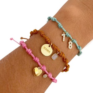 New Fashion 18k Gold Plated Dainty Heart Charm Adjustable Handmade Braided <b>Rope</b> <b>Bracelet</b> for Women Jewelry - Product Image 5