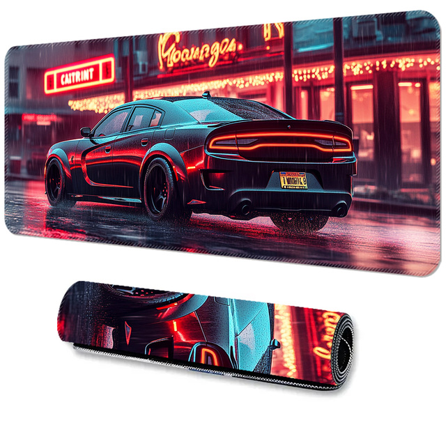 Large Natural Rubber Cool Gaming Illuminated Mouse Pad, Anti-slip Base, Wear-resistant and Waterproof, Suitable for E-sports.