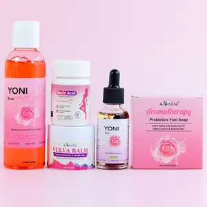 Aromlife Direct Factory Eigenmarken-Set Yoni Öl kräuter Feminine Wäsche Douche Seife Peeling-Creme für Vagina PH Ausgewogene Reinigung