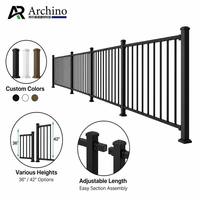 Barrière de balcon en aluminium robuste 6063 T5, résistante aux intempéries, clôture de jardin, conforme aux normes ASTM, directement de l'usine