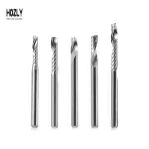 HOZLY 3.175-12mm 3A TOP Imported Single Flute Up Cut Mill CNC Milling Cutter For Acrylic PVC MDF Wood One Flute End Mill