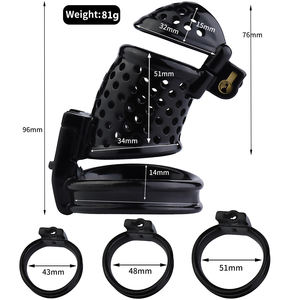 Frrk กรงเรซิ่นพรหมจรรย์มี<span class=keywords><strong>2</strong></span>ล็อคห่วงอวัยวะเพศชายป้องกันการหลบหนีกลวงระบายอากาศได้ล็อคไก่เครื่องรางเร้าอารมณ์เร้าอารมณ์ร้าน BDSM - Product Image 6