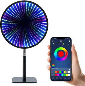 Led 3D <span class=keywords><strong>illusion</strong></span> miroir infini espace-temps tunnel RGB néon lampe de table de jeu anniversaire cadeaux de Noël pour les enfants - Product Image 1