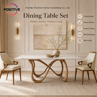 Table à manger rectangulaire moderne en marbre, base irrégulière en bois massif, luxe, salle à manger, hôtel, OEM, sur mesure, vente en gros