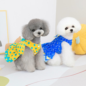 Puppy Clothes Bowtie Cotton Pet Clothing <strong>Skirt</strong> Princess <strong>Dog</strong> Dress <strong>Harness</strong> with Match <strong>Dog</strong> Leash
