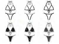 Ensemble de bikini triangle de luxe personnalisé pour femme, en tissu nylon recyclé, imprimé floral contrastant, avec breloques, pour maillot de bain