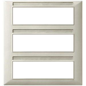 Vimar Wall <b>Switch</b> <b>Plate</b> 21M Matt Nickel 3 Gang Vertical Design - Product Image 1