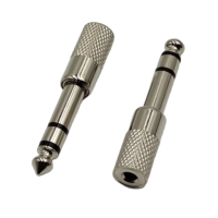Nouveau laiton nickelé 6.35mm 1/4 pouces mâle 3 pôles prise à 3.5mm stéréo femelle Jack Audio casque adaptateur connecteur