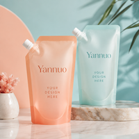 Pochettes à bec verseur 300ML 400ML 500ML pour remplissage et recharge, emballage cosmétique écologique Doypack, pochette transparente à bec verseur