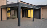Pergola à lames orientables en alliage d'aluminium, toit réglable, abri solaire imperméable pour jardin et terrasse extérieurs