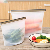 Sac de rangement pliable en silicone réutilisable OME, conteneur alimentaire pour collations, capacité 0-1L, design moderne pour une commodité en déplacement