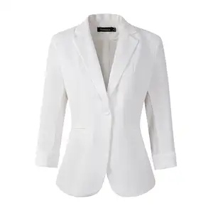 بدلة نسائية بسيطة بأقل من قيمتها مصنعي الملابس البيضاء بدلة رخيصة للنساء فاخرة ملابس مكتبية منفذ مصنع مخصص