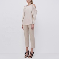 Tongrui haute qualité épaule froide haut femmes personnalisé Sexy dos nu robe à manches longues
