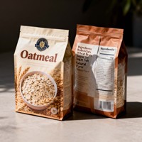 Sachets personnalisés en aluminium de qualité alimentaire à fond carré pour aliments pour animaux, gelée, salade, céréales, flocons d'avoine