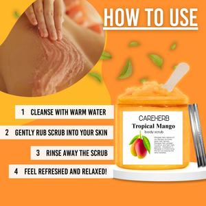 Gommage corporel et pour les pieds au sucre de karité, mangue tropicale, biologique, naturel, lissant, hydratant et exfoliant - Product Image 3