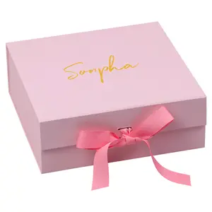 OEM/ODM Cajas De Carton Foldable Ribbon Paper Wedding High Quality Large Gift Boxes For Gift Sets