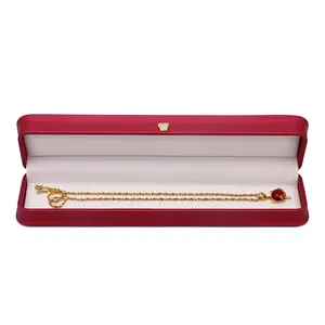 Multifuncional de alta calidad de terciopelo rojo dentro de la caja de joyería de cuero Pu caja de collar de lujo Taki - Product Image 1