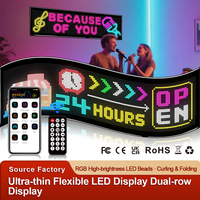 Pantalla LED Flexible a Color, con Bluetooth y APP, Extremadamente Brillante, para Publicidad, Montaje en Pared o Vehículo, Personalizable