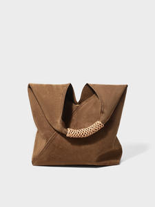 Conjunto <span class=keywords><strong>de</strong></span> Bolsos <span class=keywords><strong>de</strong></span> Hombro <span class=keywords><strong>de</strong></span> Diseñador, Bolso Tipo Cubo <span class=keywords><strong>de</strong></span> Ante, Cuero Vacuno Genuino, Bolso <span class=keywords><strong>de</strong></span> Hombro Holgado, Bolso Tipo Cubo <span class=keywords><strong>de</strong></span> Moda para Mamá - Product Image 3