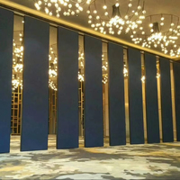 Partisi Lipat Berbahan Aluminium Berlapis Kulit, Modern, Sangat Efektif Menyerap Suara, Ketebalan 100mm, Untuk Sekolah & Restoran