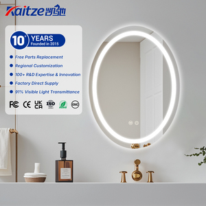 Specchio da Bagno Rotondo di Alta Qualità con Schermo Touch Dimmerabile, Pellicola Antiappannamento, Classificazione IP44 Impermeabile, Specchi LED Intelligenti per Bagno - Product Image 1