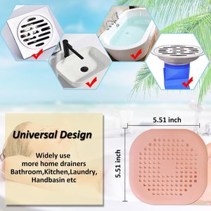 Heat Resistant Bathtub Drain Hair Catcher Silicone Shower Hair Catcher Collapsible Hair Stopper for Regular Drains of Shower - Product Image 2