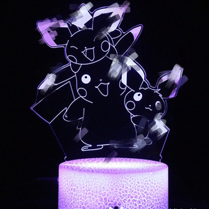 <span class=keywords><strong>Lampe</strong></span> <span class=keywords><strong>de</strong></span> <span class=keywords><strong>Chevet</strong></span> Illusion 3D LED Tactile <span class=keywords><strong>Pikachu</strong></span> Animal, 16 Couleurs, Veilleuse Visuelle USB pour Enfants et Bureau - Product Image 3