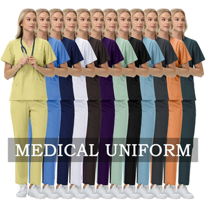 Uniformes quirúrgicos Hospital Doctor Enfermera Scrub Set Mujeres Hombres Verano Ligero Estiramiento Enfermería Scrub Uniforme Unisex 94/6 TS - Product Image 6
