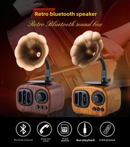 Hoa đến <span class=keywords><strong>Retro</strong></span> loa cổ điển nhỏ mini không dây khối lượng lớn gramophone xách tay <span class=keywords><strong>retro</strong></span> Loa <span class=keywords><strong>Bluetooth</strong></span> - Product Image 2
