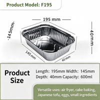 Barquette rectangulaire jetable en aluminium de 600 ml avec couvercle, qualité alimentaire, robuste, compatible four, pour la cuisson