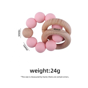 Nedeins pour bébé, <span class=keywords><strong>anneau</strong></span> <span class=keywords><strong>de</strong></span> <span class=keywords><strong>dentition</strong></span> en bois, perles en Silicone, jouets <span class=keywords><strong>de</strong></span> <span class=keywords><strong>dentition</strong></span> pour bébé - Product Image 6