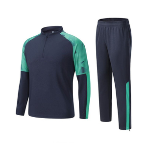 Conjunto de Chándal de Entrenamiento de Fútbol Personalizado OEM para Hombre, Top de Fútbol de Secado Rápido con Media Cremallera y Pantalones Ajustados - Product Image 3