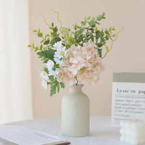 Bouquet d'hortensias en soie Ruilisi, fleurs artificielles roses et blanches pour mariage et décoration intérieure, moulage par injection, transfrontalier - Product Image 3
